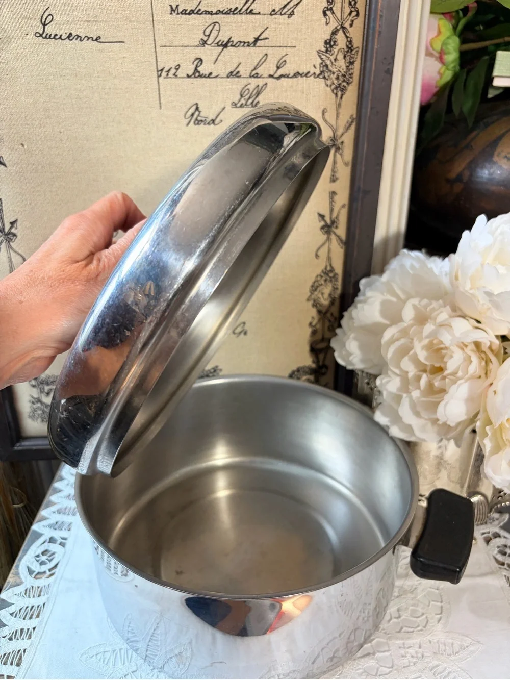 Vintage Revereware copper core stainless steel cookpot large pan